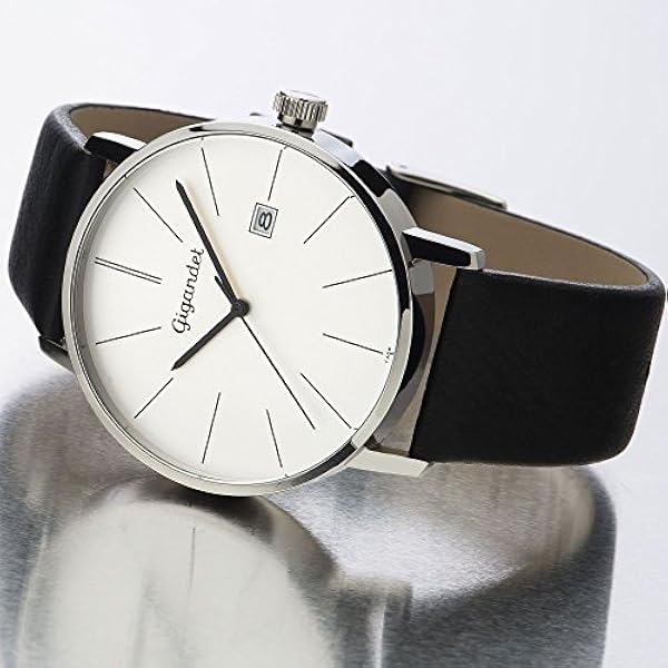 Gigandet Herrklocka minimalism analog kvarts läderrem silver svart G42-001, pengar, Minimalism