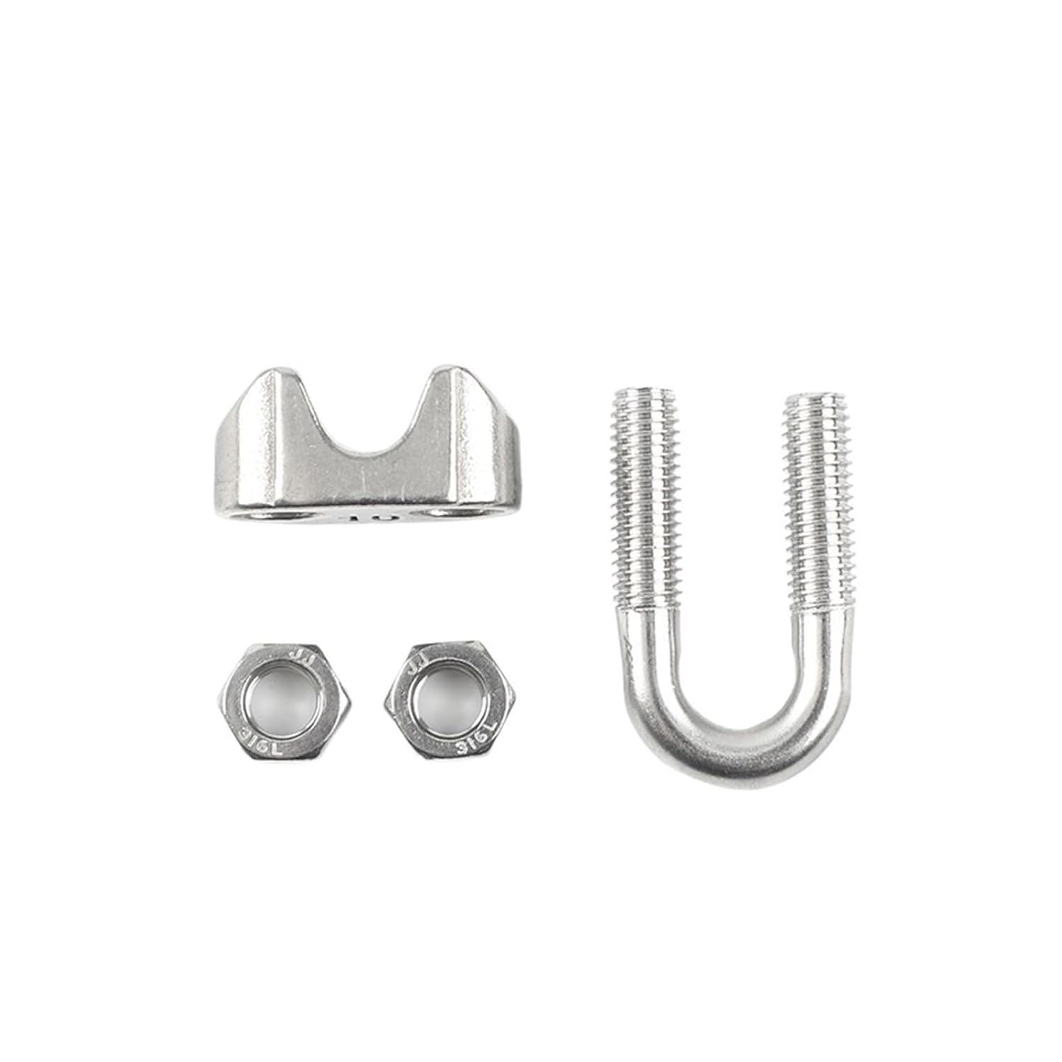 U Type Clamps 304 Stainless Steel Wire Clips M2/3/4/5/6/8/10/12/14/16/18/20mm Rope Clip Cable Bolts Rigging Hardware Clamps(M6-2pcs)