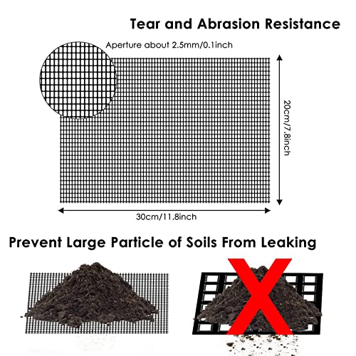 Flower Pot Hole Mesh Pad, 5 Pack 11.8X7.8 Inch Rigid Polyethylene Squares Garden's Drainage Mesh Hole Screens, Diy Bonsai Pot Bottom Grid Mesh Mat Mesh Screen #TOP1