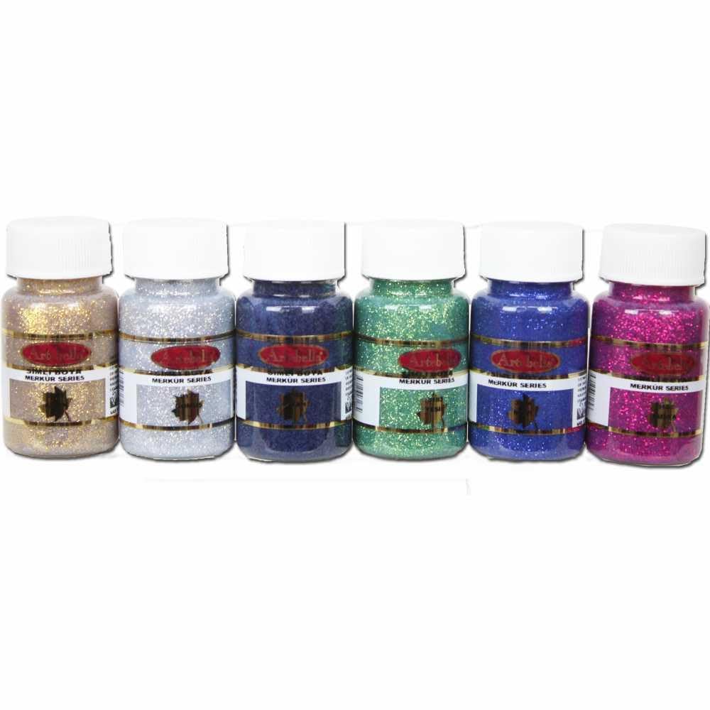 Vernice glitterata serie Mercury, 50 ml, set da 6