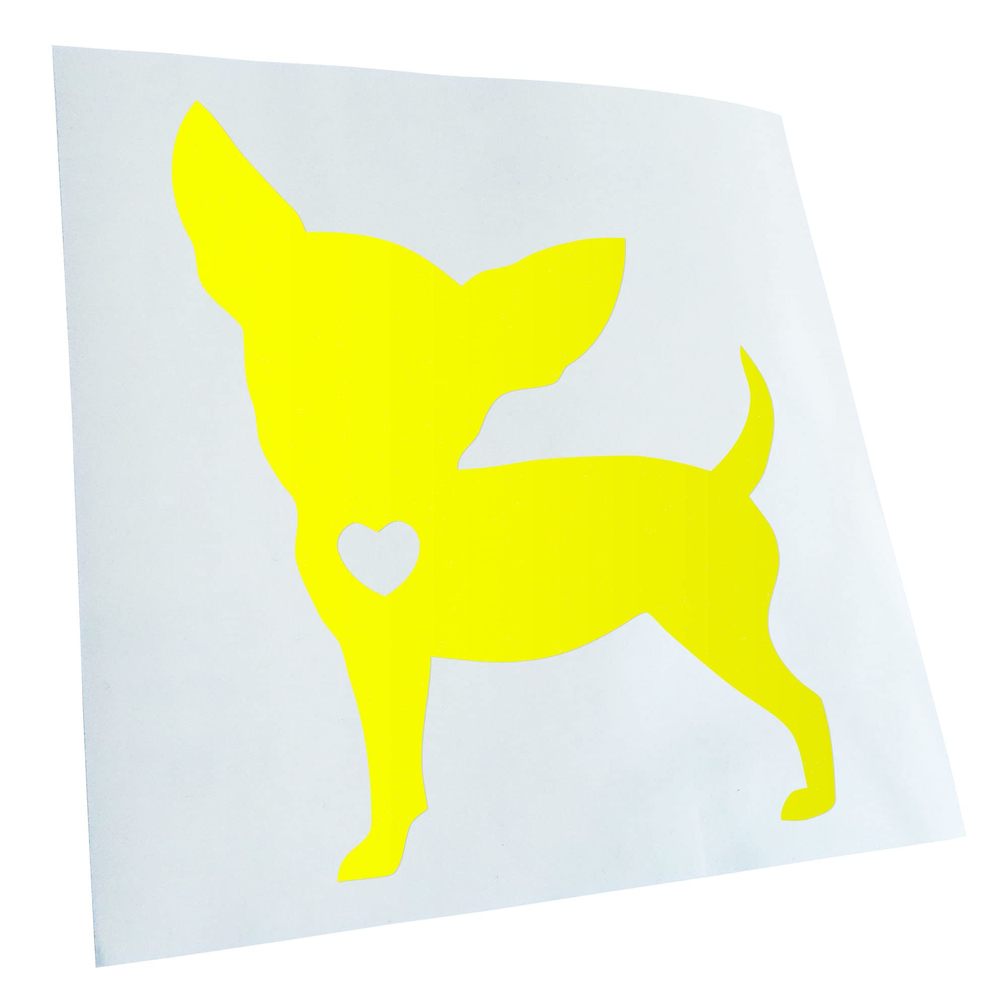 Kiwistar - Car Sticker - Neon Yellow - 60 x 50 cm Chihuahua Love Silhouette - Rear Window Car Sticker Weatherproof for Car Truck Moped Truck - Sticker Exterior Self-Adhesive Tuning Accessories for