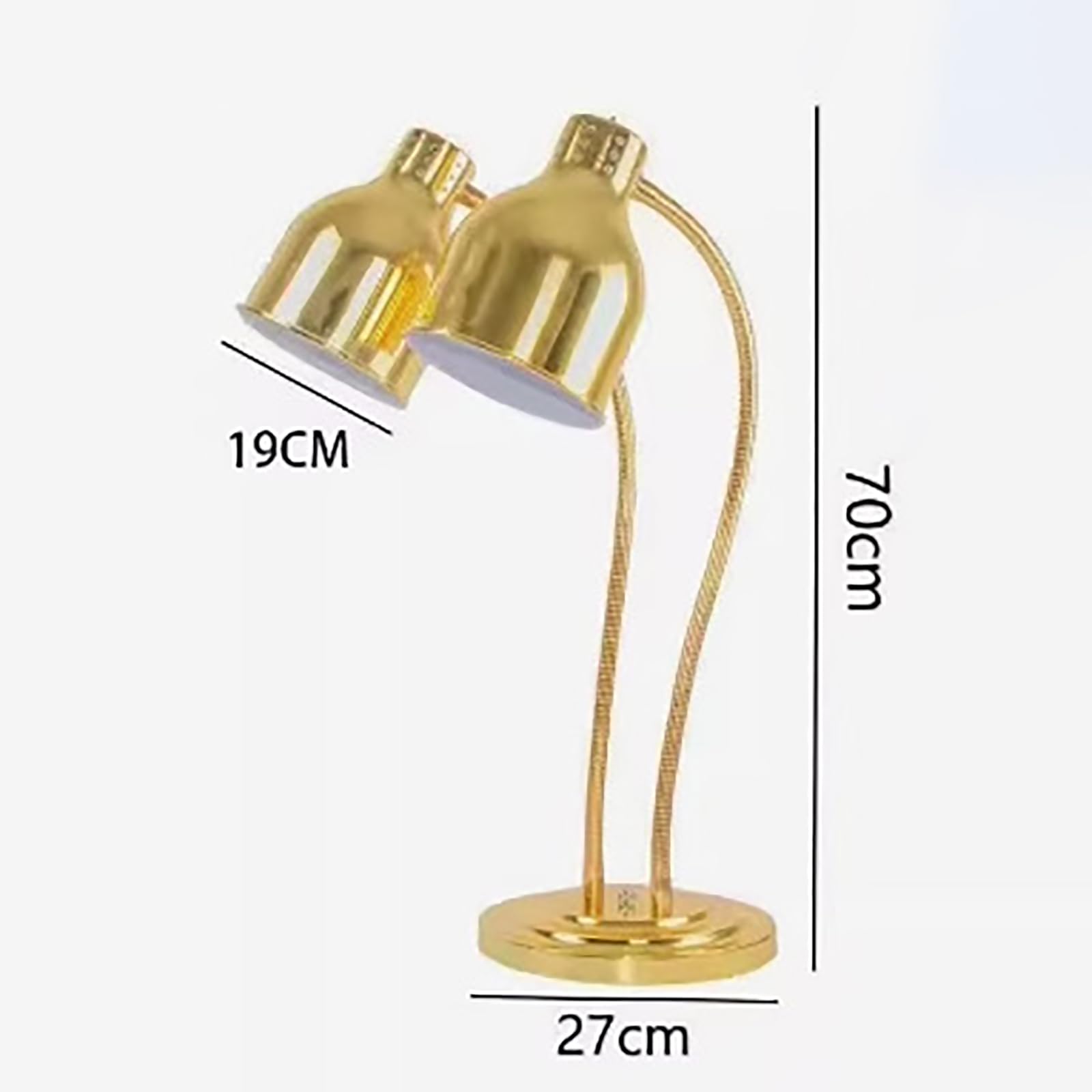 Lámpara De Calentamiento De Alimentos De Doble Cabezal para Buffet, Lámpara De Calor Independiente con 2 Luces De Calentamiento De Alimentos De 275 W, Acero Inoxidable, Cuellos De Cisne