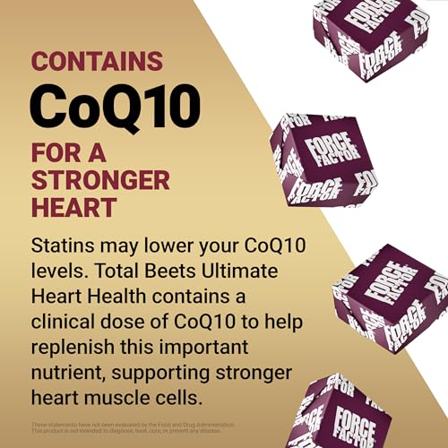 Image of Force Factor Total Beets Ultimate Heart Health Chews for Blood Pressure Support, with Beetroot Powder,CoQ10,B Vitamins & Grapeseed Extract for Blood Flow&Energy, Black Cherry,60 Soft Chews,(Pack of 2)