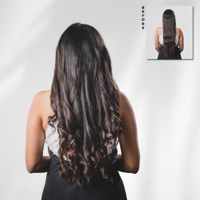 Image of Hair Originals 100% Natural Human Hair Women's Extensions | 4 Piece Clip Set | For Everyday Use (Natural Black, 20 Inches)