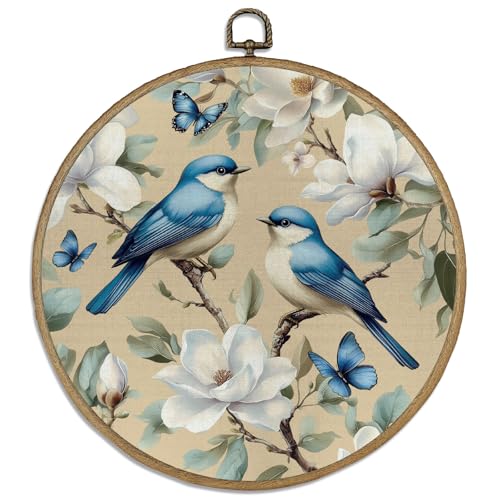 DELORIGIN Runde Leinwandbild Wanddekor Mit Vögeln Und Magnolien 10\" Kunstdruck Wanddeko Wandkunst Mit Blumen Modern Wanddekoration Hängende Wandbilder Für Zimmer Esszimmer Schlafzimmer Wohnzimmer DELORIGIN Runde Leinwandbild Wanddekor Mit Vögeln Und Magnolien 10\" Kunstdruck Wanddeko Wandkunst Mit Blumen Modern Wanddekoration Hängende Wandbilder Für Zimmer Esszimmer Schlafzimmer Wohnzimmer