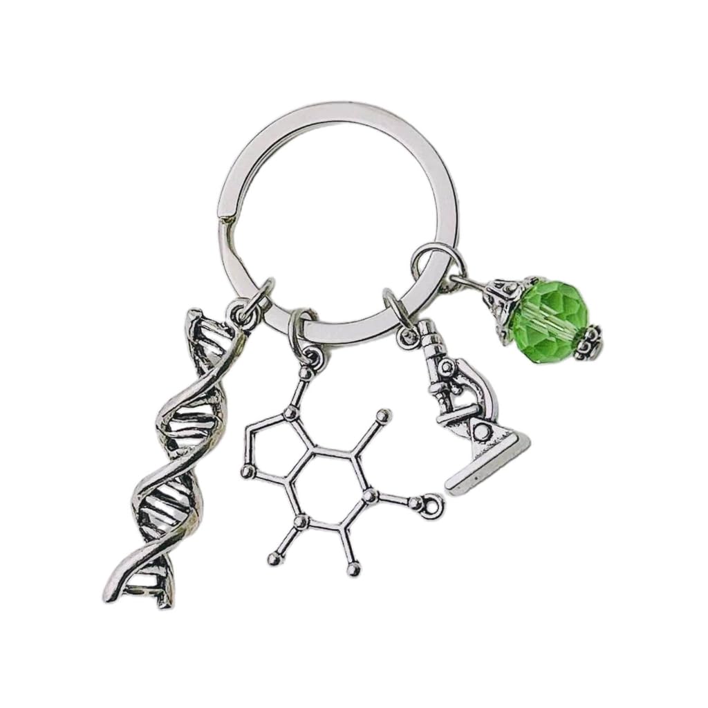 Limtula DNA Pendant Keychain Creative Science Instrument Shape Keyring Neurology Biology Key Rings for Students