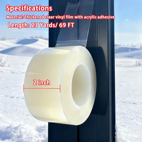 Image of Window Sealing Tape, Window AC Insulation Tape,2 Inch x 69 FT(23 Yards) | Waterproof Blocker for Cold Heat Air, Windproof, No Residue Strong Adhesive
