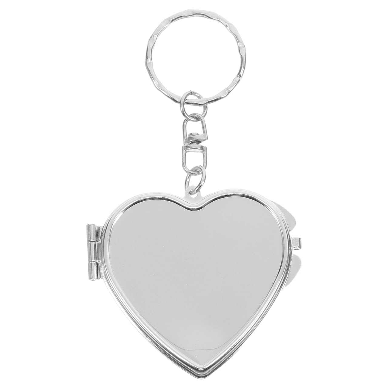 Heart Mirror Keychain – Cute Heart-Shaped Compact Mirror with Keyring, Portable Makeup Accessory for Bags, Keys, Gifts for Womens & Teens - Pack Of 1