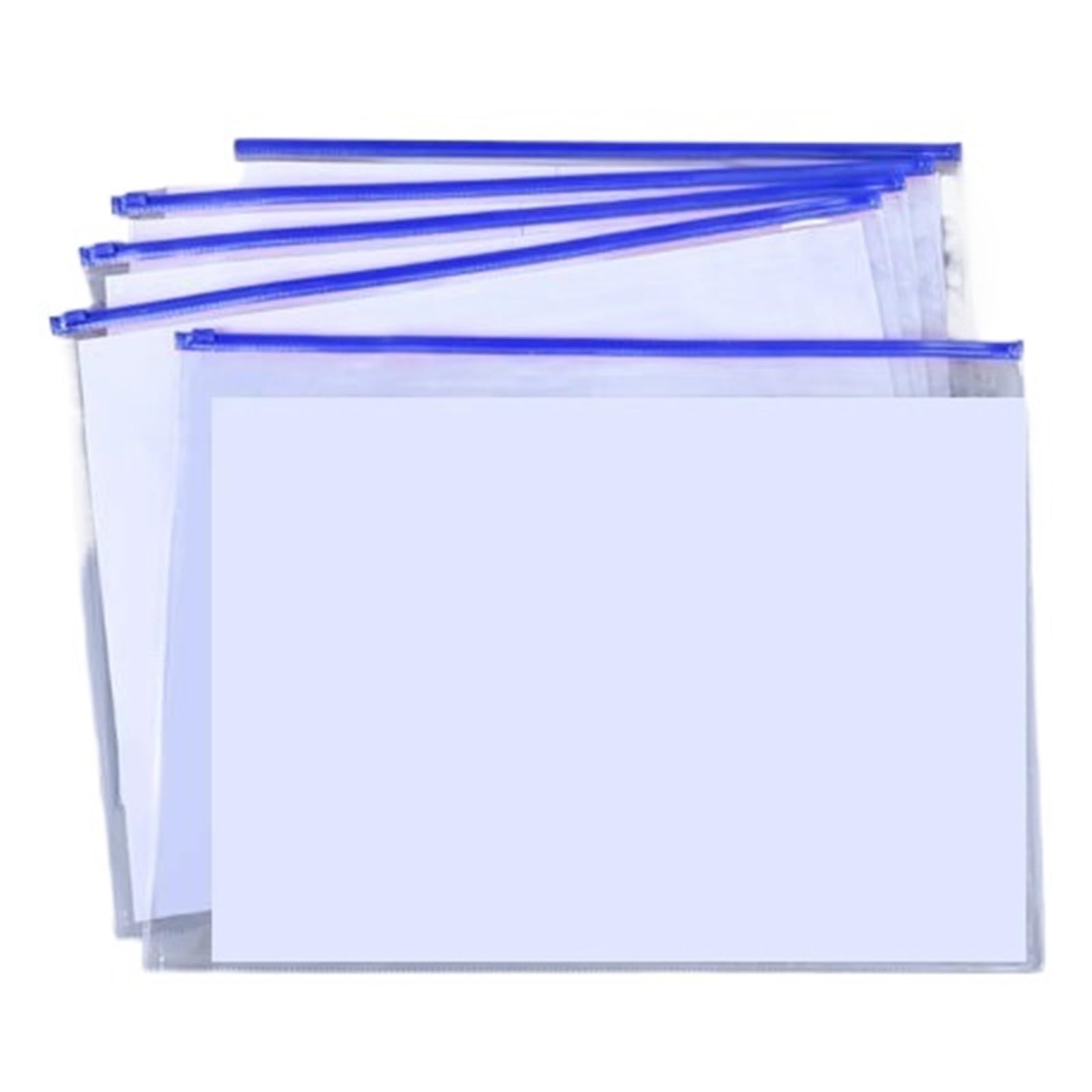 Cartelline Trasparenti 10/20 pezzi borsa in PVC trasparente con cerniera A3 for file impermeabile for documenti A5 A4(Light green)