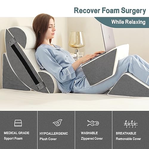 Yojoker 6Pcs Orthopedic Bed Wedge Pillow Set For Sleeping, Post Surgery Foam For Body thumb #7