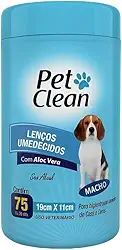 Toalhas Umedecidas para Pets – 75 Unidades, Com Aloe Vera, Sem Álcool, Hipoalergênicas, Higiene para Cães e Gatos