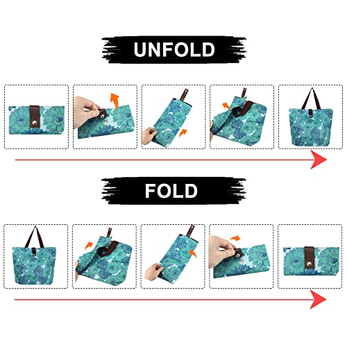 FuninCrea Foldable Shopping Bag Handbags for Women Shoulder Bag Reusable and Washable Grocery Bag - Image 4