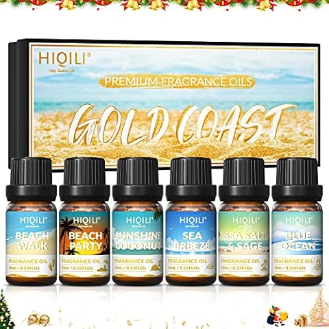 Fragrance Oils Gift Set of 6 Scent Oils - Fragrant Aromatherapy Oils for Valentine's Day Gift, Perfume, Candle, Soaps, Slime -Blue Ocean and Coast Theme Cover