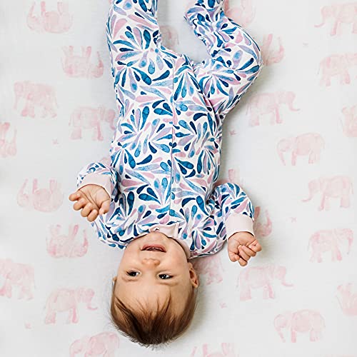 Image of Burt's Bees Baby unisex-baby Sleep & Play, Organic One-piece Romper-jumpsuit Pj, Zip Front Footed Pajama