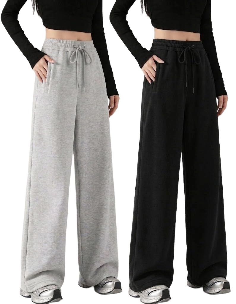 DIAZ Women Lower Track Pants for Women Cotton Joggers High Waist Stretchable Gym Wear Lounge Pants Ladies Sports Trousers Workout Bottom Wear Casual Running Pants Sweatpants-Pack of 2-image-40