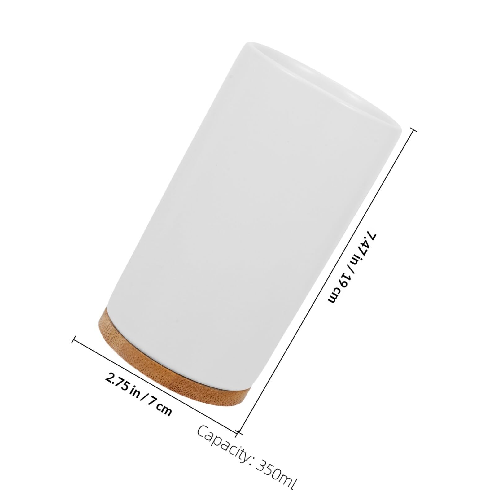 Yardwe Juego de Accesorios para Baño Cerámico Blanco 3 Piezas (Vaso 350ml, Dispensador 430ml, Base) Set para Cepillo de Dientes y Dispensador de Jabón Recargable para Baño Hogar