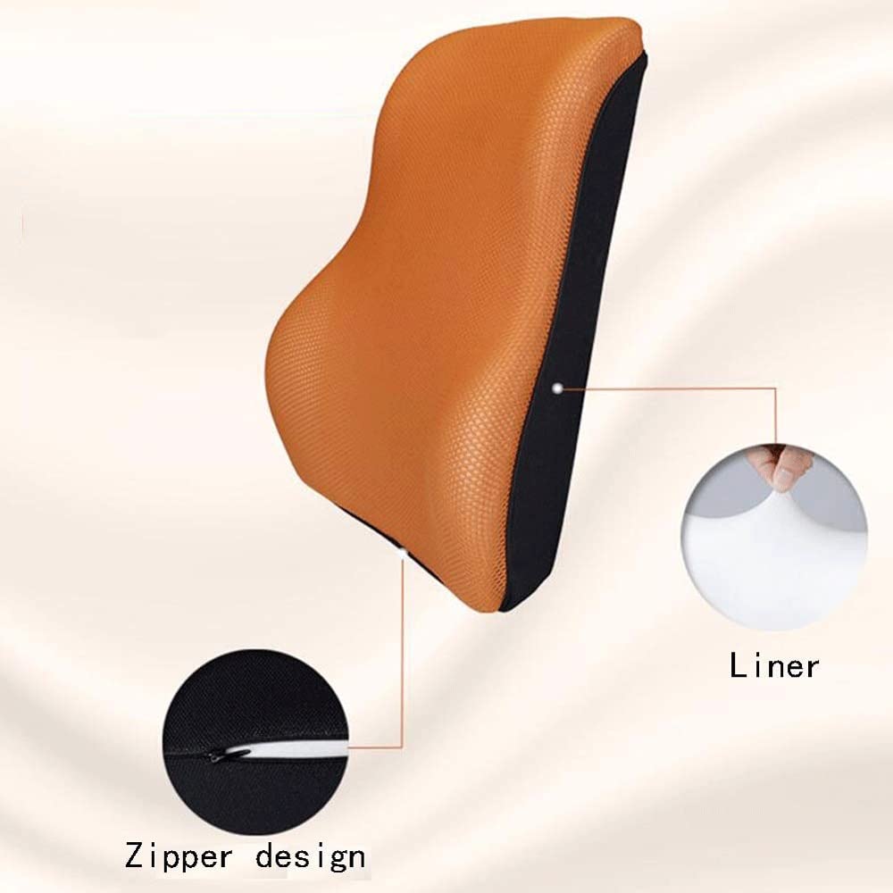 Support Lombaire de qualité supérieure for Coussin Lombaire - Support for Le Dos Complet - Chaise de Bureau Support Lombaire for Voiture Noire - Dos orthopédique en Mousse à mémoire de Forme -