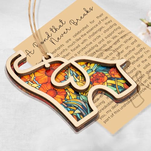 Friendship Elephant Ornament with Story Card, Best Friends Ornament for Women, Ideas for Women Friends, Sisterhood, Floral Suncatcher Elephant... - Image 5