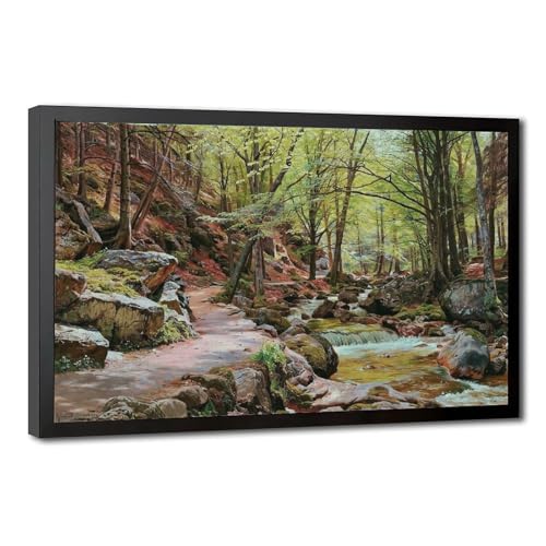 Toile A Forest Near Ilsenburg Peder Monsted pour rompre la monotonie d'un bureau sans fenêtre