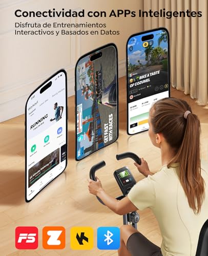 Miniatura 2 de Toputure Bicicleta Estática Plegable 5 en 1 con Respaldo, 16 Niveles y APP