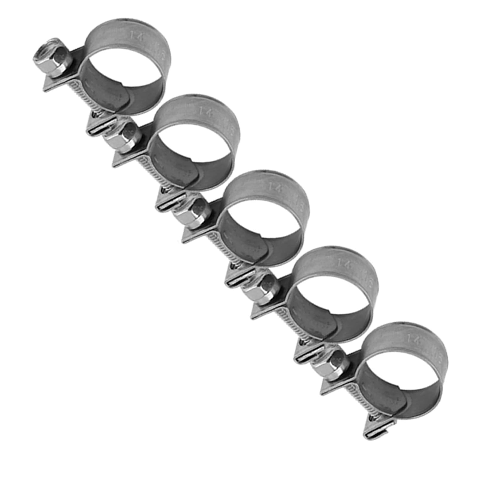 Yctze 10-teiliges Edelstahl-Schlauchschellen-Set mit Verstellbarem Durchmesser für Kraftstoff-, Wasser- und Luftschläuche in den Größen 6 Mm Bis 20 Mm (14–16)