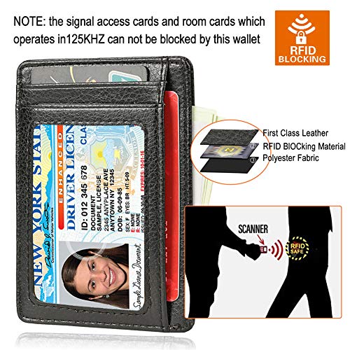 Image of GH GOLD HORSE Slim RFID Blocking Card Holder Minimalist Leather Front Pocket Wallet for Women | Slim