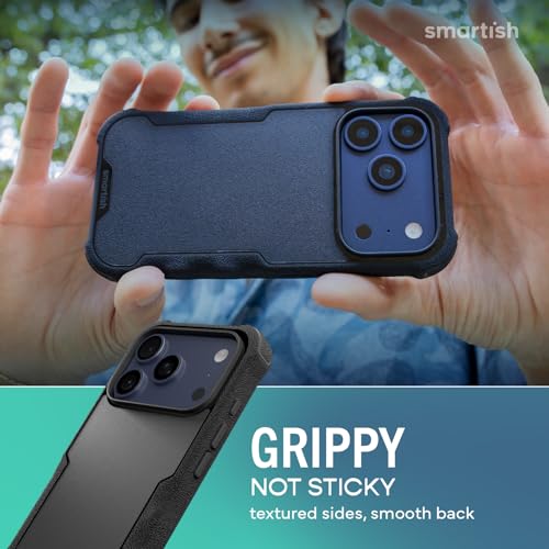 Image of Smartish iPhone 17 Pro MagSafe Case - Gripzilla Protective Magnetic Case for Men [Rugged + Tough] Military Grade Heavy Duty Grip Armor - Drop Tested for iPhone 17 Pro - Black Tie Affair