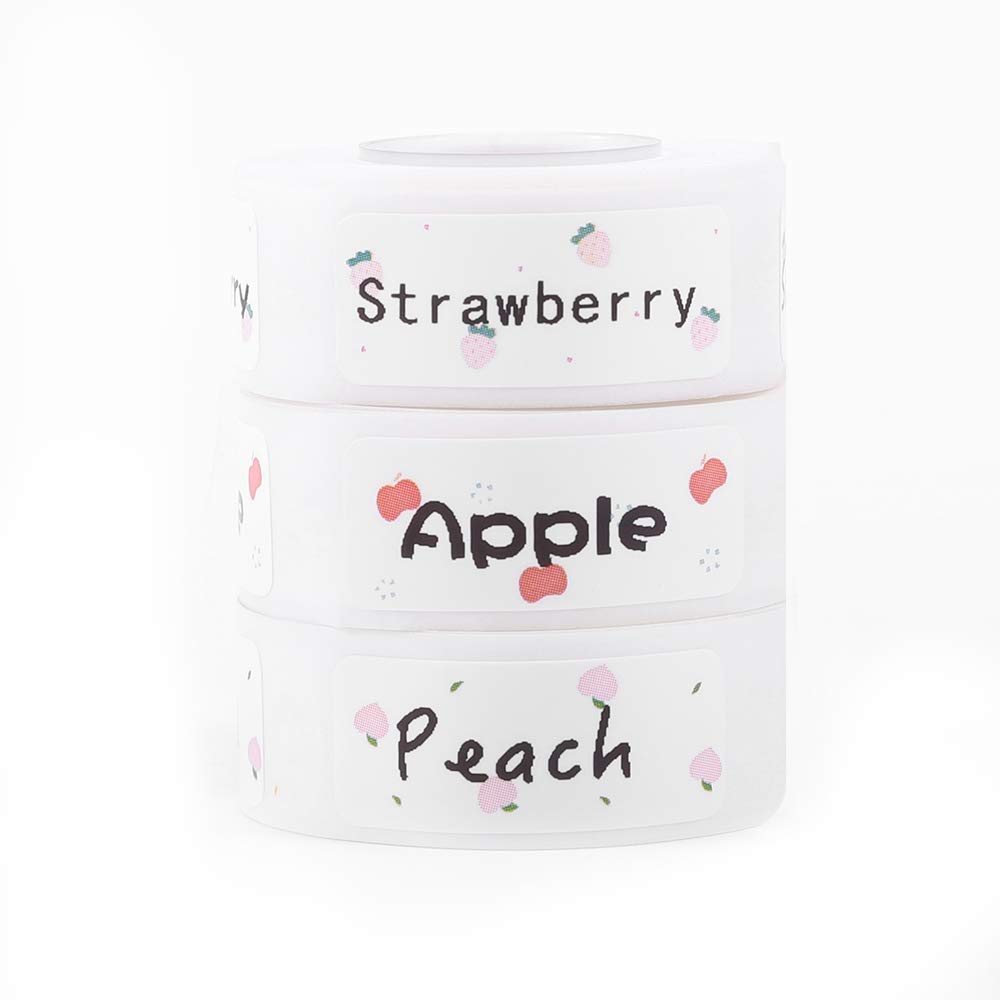 Phomemo D30 Labels 12mm Tape Replacement for Label Maker Machine Phomemo D30 - Waterproof Self-adhesive Printing Label for Price Tag, Name Tag - Fruit Pattern - 0.47x1.18inch(12x30mm)210Pcs/Rollx3pack