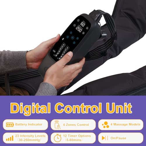 Sistema de Terapia por Compresión de Aire, Masajeador para Piernas para el Dolor y la Circulación, Botas Inalámbricas de Compresión de Aire para Recuperación Completa de las Piernas, Terapia de Recuperación Rápida para Atletas miniatura 4