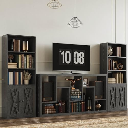 IRONCK-Industrial-Bookshelves-and-Bookcases-with-Doors-118-in-Depth-Set-of-2-Floor-Standing-5-Shelf-Display-Storage-Shelves-Bookcase-Home-Decor-Furniture-for-Home-Office-Living-Room-Bedroom IRONCK Industrial Bookshelves and Bookcases with Doors 118 in Depth Set of 2 Floor Standing 5 Shelf Display Storage Shelves Bookcase Home Decor Furniture for Home Office Living Room Bedroom