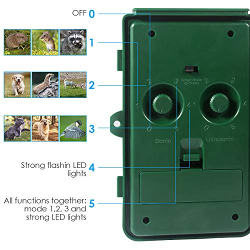 Clever sprouts Dog Cat Repellent, Ultrasonic Animal Repellent with Motion Sensor and Flashing Lights Outdoor Solar Powered Waterproof Farm Garden Yard Repellent, Cats, Dogs, Foxes, Birds, Skunks, Rod - Thumbnail 4