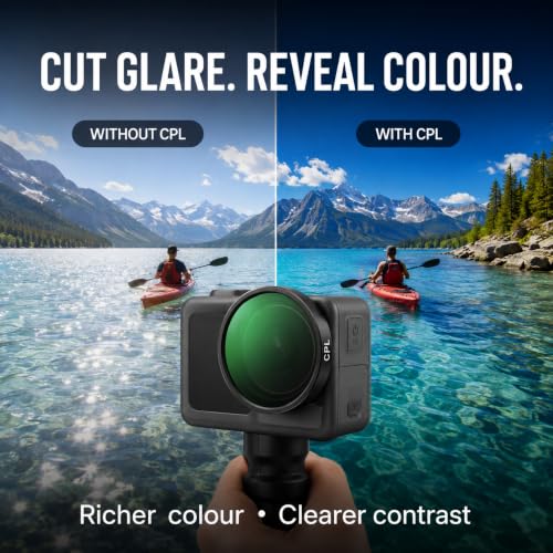 Image of 4-Pack CPL ND Filter Kit Compatible with DJI Osmo Action 5 Pro /4 /3, CPL ND8 ND16 ND32 Camera Lens Filters, Multi-Coated HD Optical Glass, Push-On Action Camera Accessories