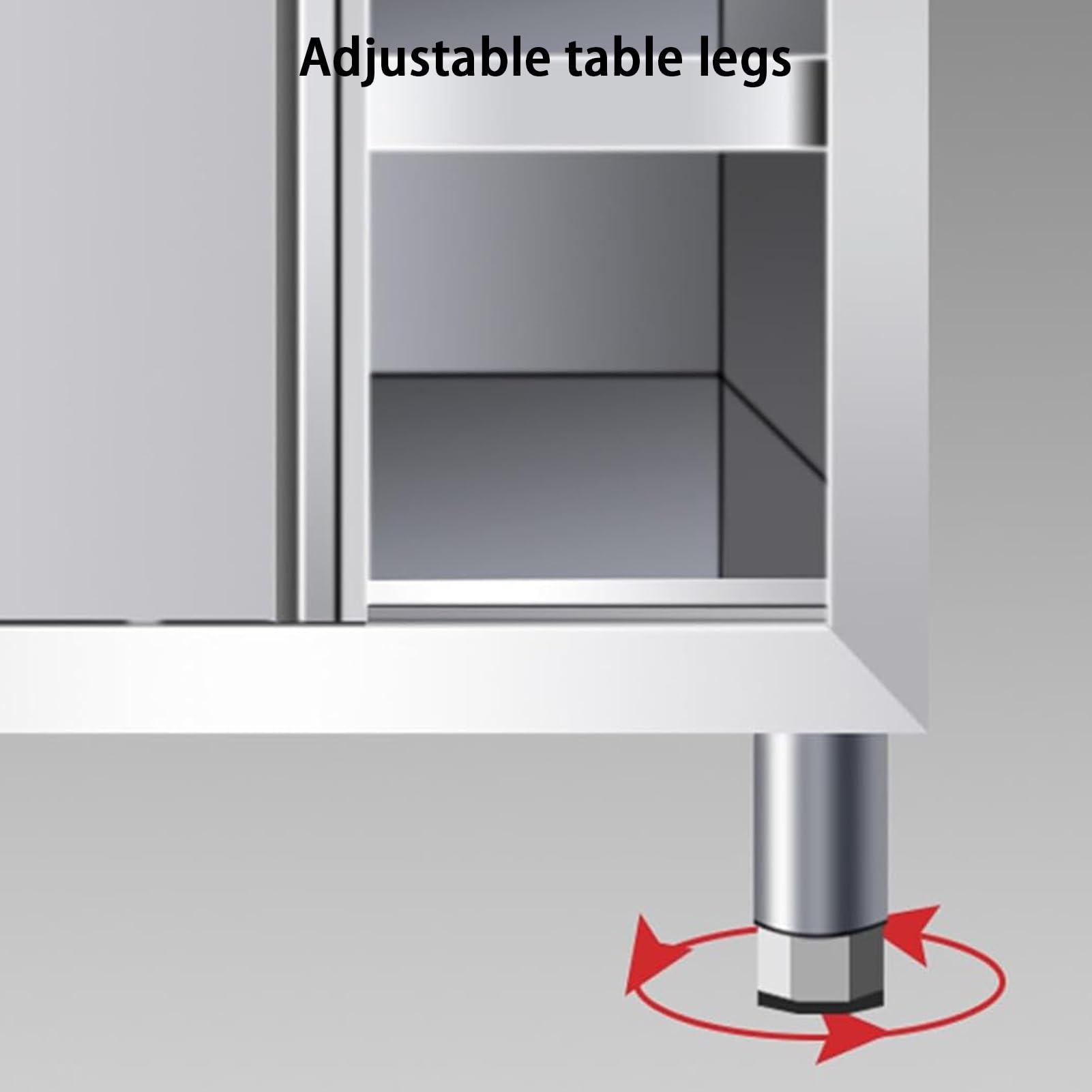 Edelstahl Arbeitstisch, Zerlegetisch mit Überregalen, Arbeitstisch Küche, Küchenarbeitsplatte Aus Edelstahl, Werkbank Aus Edelstahl for Restaurants(80x60x80cm)