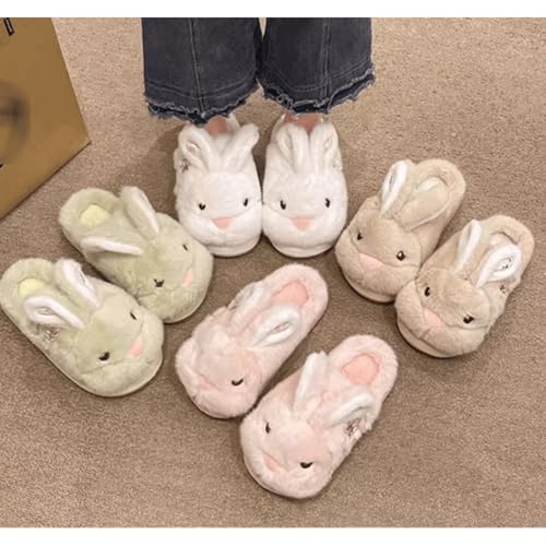 Pantuflas Women's Cute Bunny Slippers Cartoon Plush Rabbit Animal Slippers Winter Warm Indoor Home Bedroom Slippers Interesting Comfortable Furry House Shoes Zapatillas Creative Gift4