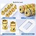 Cable Matters Speaker Wire Wall Plate, Gold Plated Speaker Wall Plate with Banana Plug Binding Post for 4 Speakers, White
