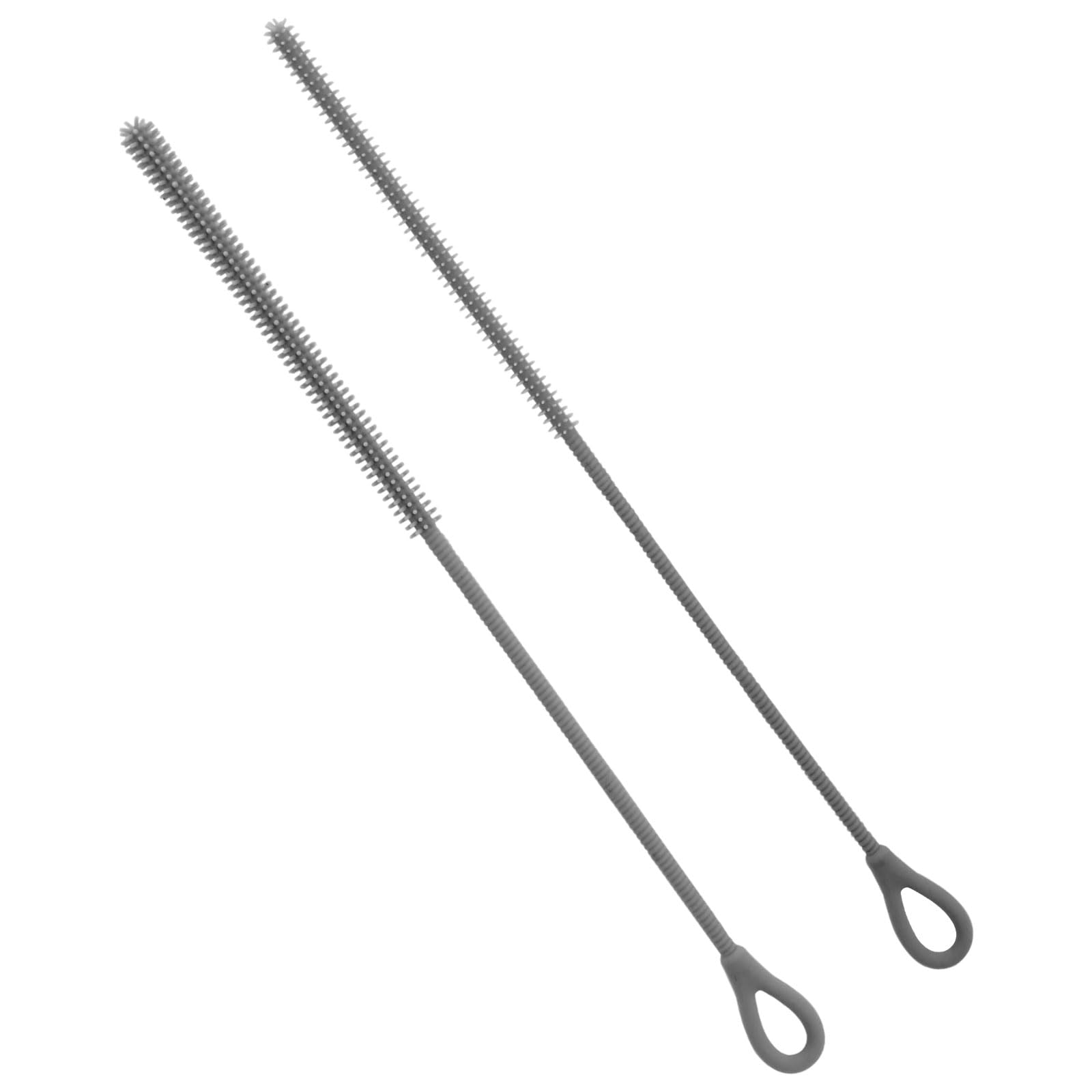 2pcs Silicone Straw Brushes, 6mm & 9mm Extra Long Straw Cleaners Reusable Hanging Cleaning Brush Bendable Crevice Pipe Cleaner for Glass Metal