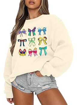 トップス muguet bijou ribbon sweat Amazon.com: UNIQUEONE Oversized Bow Sweatshirt Womens Magic