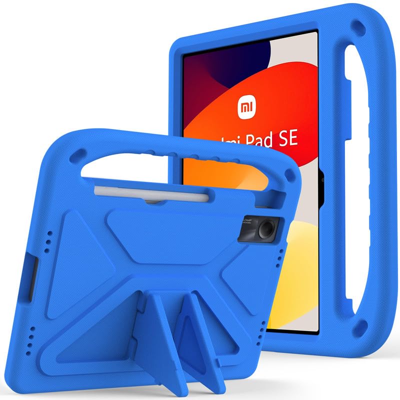 Kids Case For Xiaomi Redmi Pad SE 11-Inch (2023), EVA Foam Lightweight Shockproof Duarable, Tablet Cover with Handle Stand Case For Children Firendly, Blue