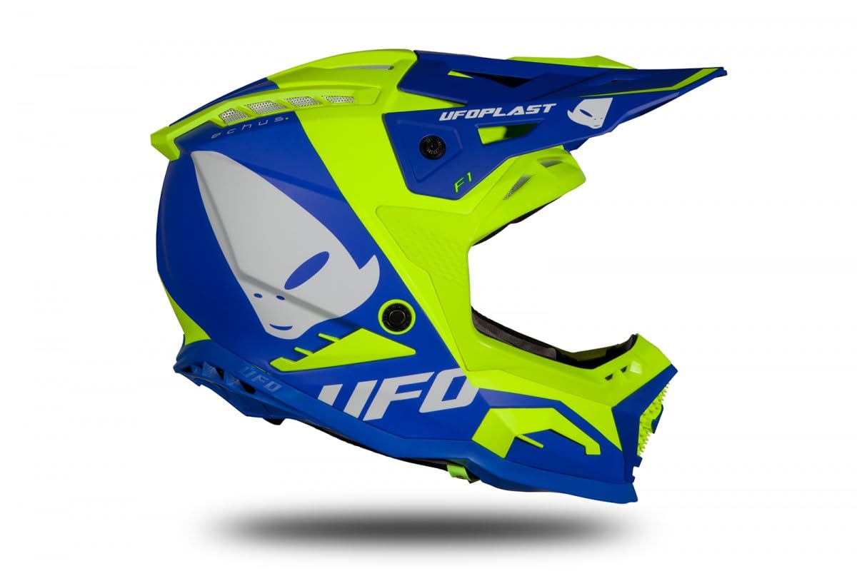 UFO PLAST ECHUS Helm BLAU/GELB NEON MATT M