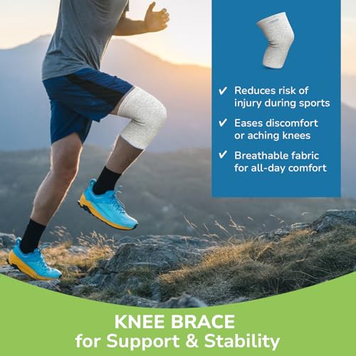 Image of Everactiv Knee Support Sleeve - Compression Support for Arthritis, Joint Pain, and Post-Operative Recovery | Breathable Cotton Inner Lining | Unisex | 1 Pair (XXL)