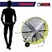 K Tool International 77743-PL4 42” Belt Drive Drum Fan w/8” Wheels, Pallet of 4, High-velocity, 2-Speed, Cut-off Protection, 14,800 Max CFM, cUL listed, Used in Warehouses, Shops, Barns, Gyms, Yellow