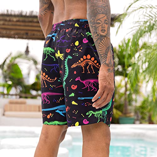 Fanient Mens 3D Dinosaur Bathing Suit Print Boardshorts Summer Swimming Trunk Cool Quick Dry Beach Shorts Swimsuit #TOP1
