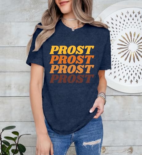 Women German Oktoberfest Shirts Funny Letter Print Prost T-Shirt Oktoberfest Party Tee Tops2