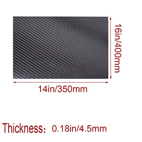 Fibre de carbone 3K mate rigide 4,5mm pour châssis robotique 350x400