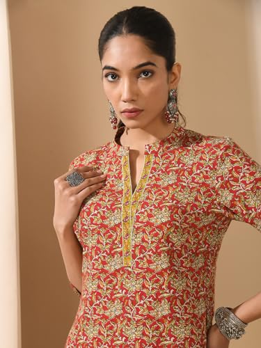 Image of Meesan Women's Casual Ethnic 3 /4 Sleeve Printed Tunic