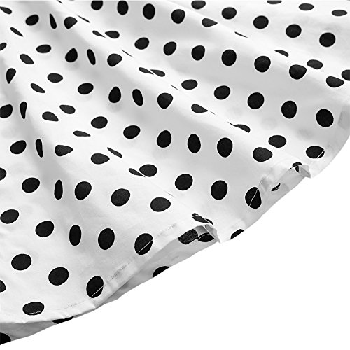 Women's 50s Vintage Inspiration Polka Dot Floral Rockabilly Full Swing Skirt4