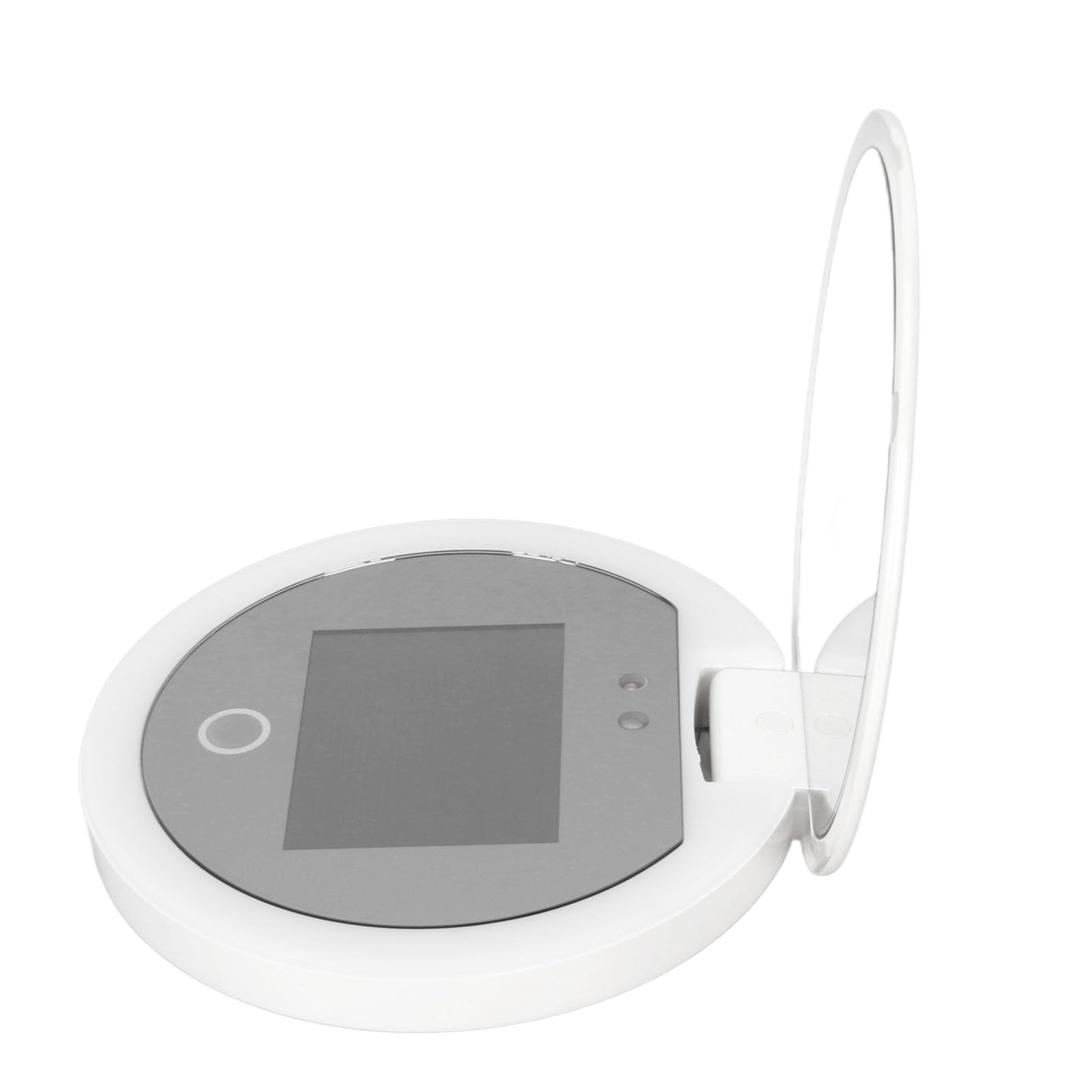 Miroir de Maquillage de Voyage éclairé par LED 3,5 Pouces - Compact Avec Test de Protection Solaire pour Caméra UV - Portable Grossissement 2X