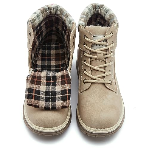 Image of ANJOUFEMME Outdoor Hiking Boots for Women Waterproof - Womens Ankle Boots Lightweight Snow Winter Boots for Trekking Walking