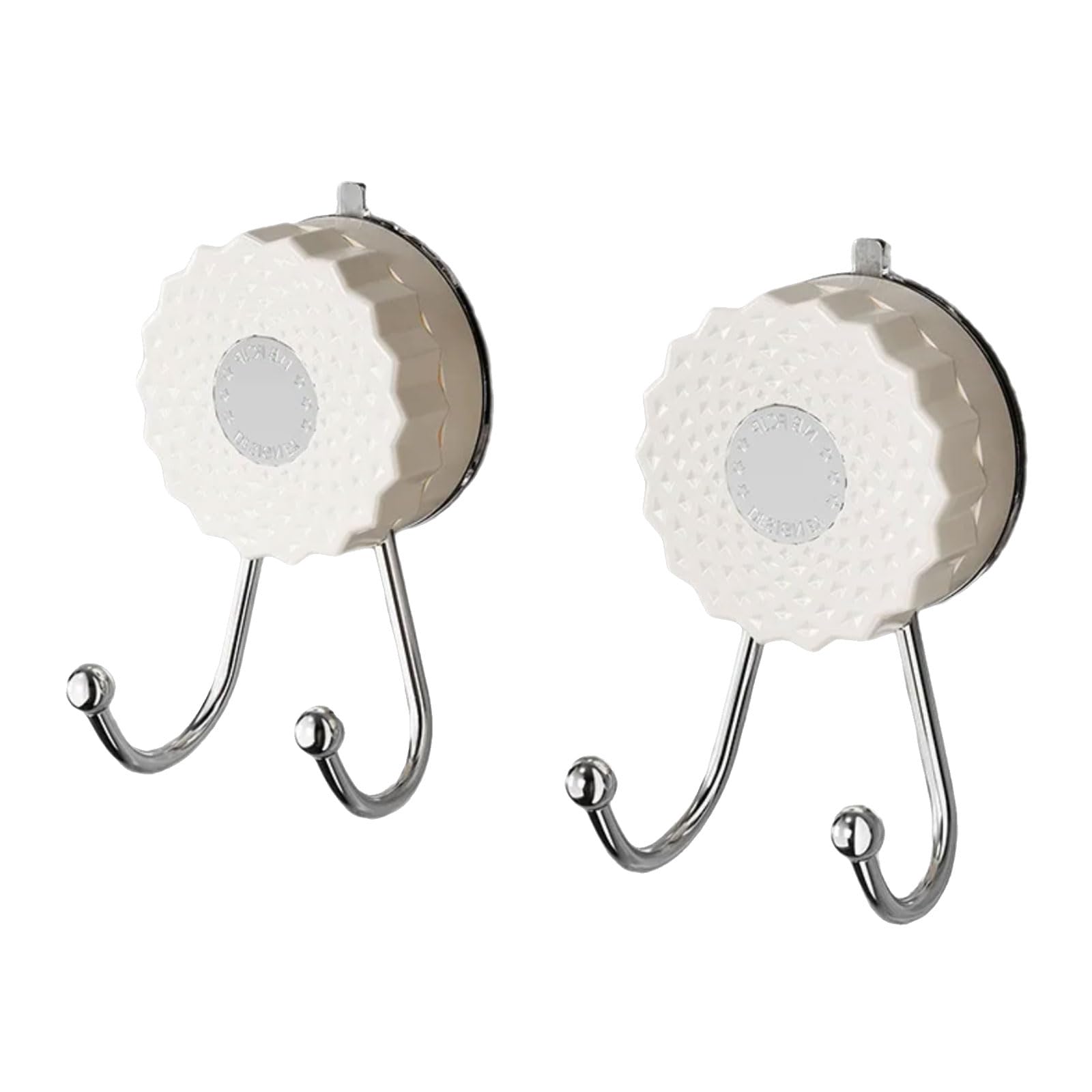 Kaeltsyn of 2 Strong Suction Cup Hook for Bathroom Kitchen with Double Head Multipurpose Fasteners