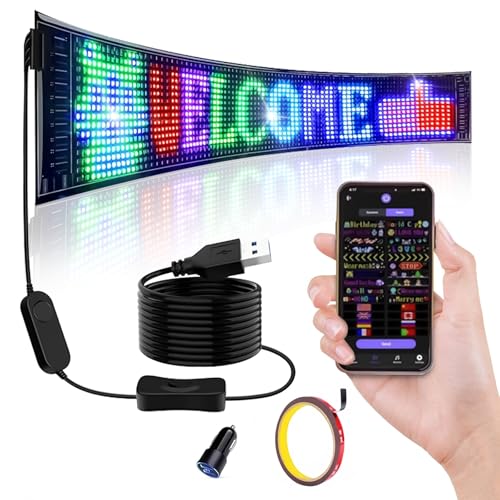 SUBORAWOS USB LEDJ[TC XN[bZ[W{[h LEDplJ[TCfBXvC Bluetooth AvRg[ ܂肽ݎ tLVu Avt 16 * 64sNZ ƒp ԗp Xܗp Lp (68cm